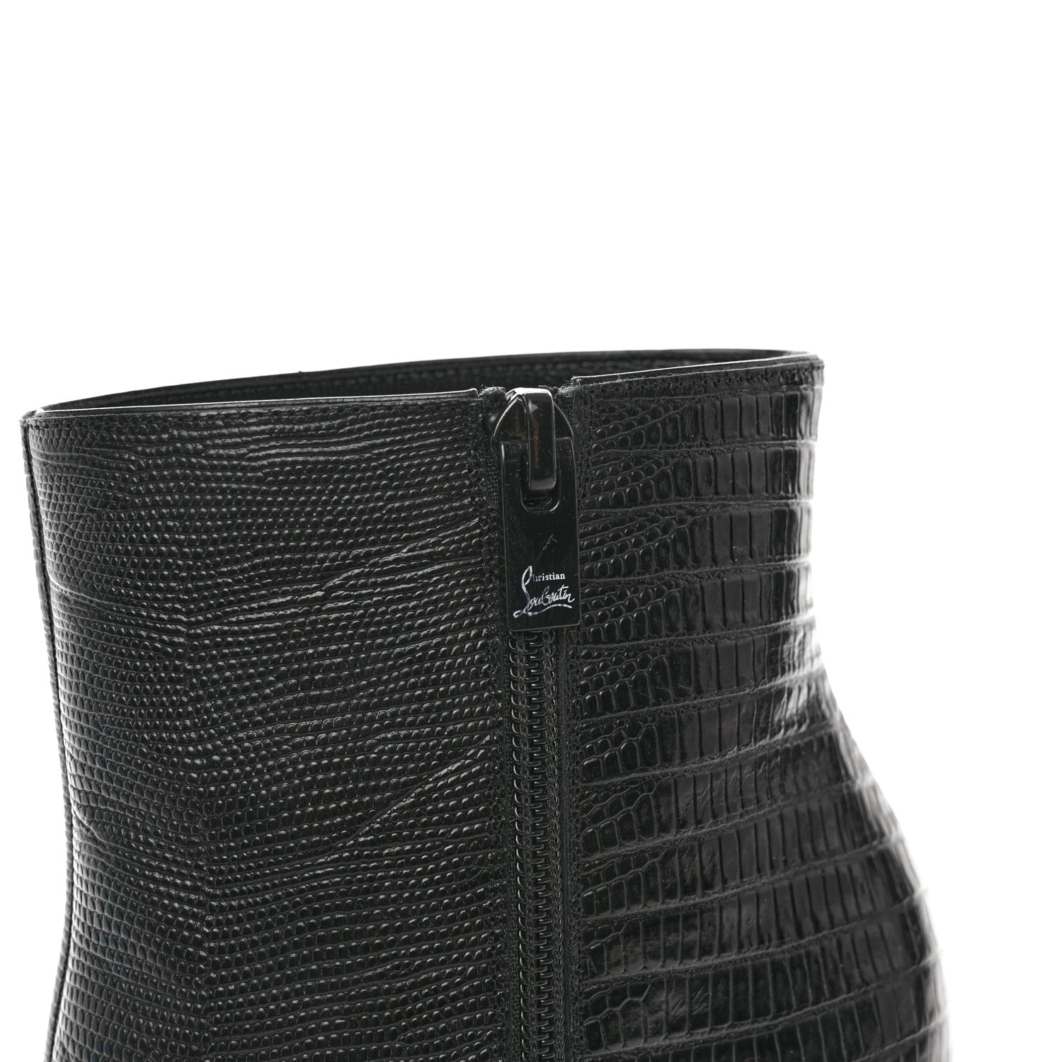 Christian Louboutin Calfskin Lizard Embossed So Kate Booty 85 Ankle Boots 36 Black 8 of 10