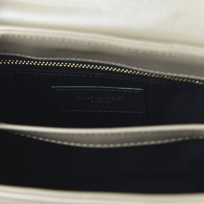 Saint Laurent Calfskin Y Quilted Monogram Toy Loulou Crossbody Bag Dark Beige 8 of 10