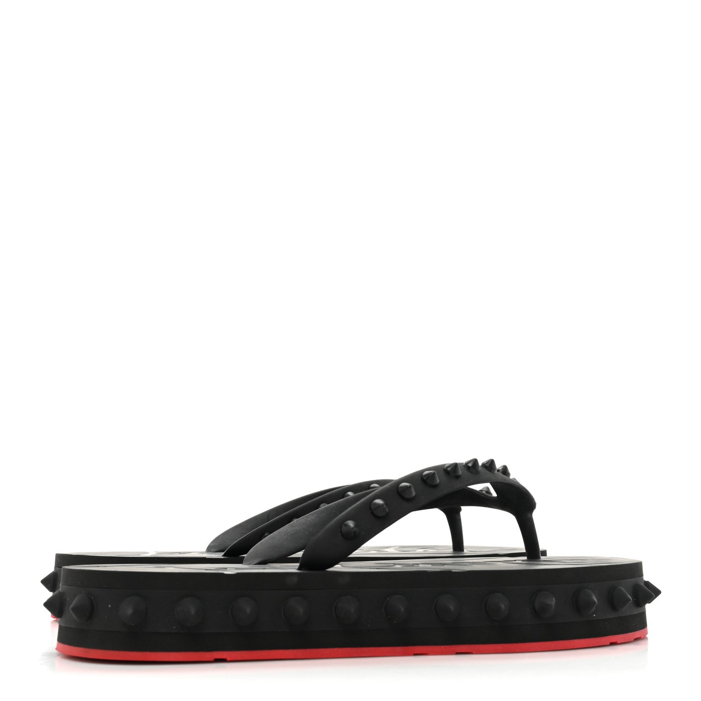 Rubber Spike Loubi Flip Flip Platform Sandals 38 Black