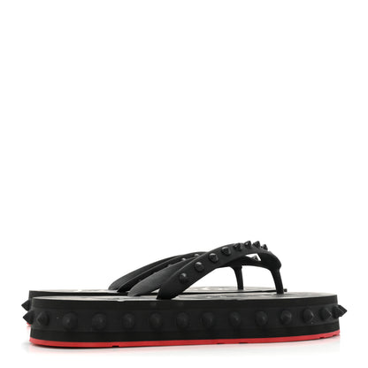 Christian Louboutin Rubber Spike Loubi Flip Flip Platform Sandals 38 Black 4 of 9