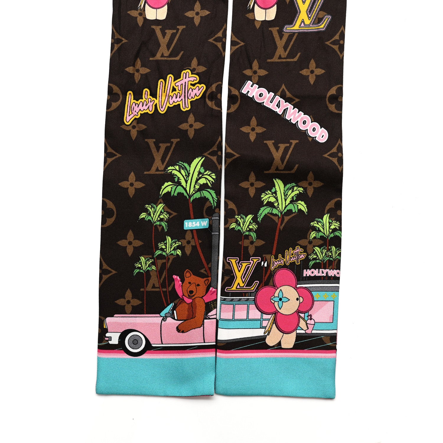 Louis Vuitton Silk Monogram 2021 Hollywood Christmas Animation Bandeau Marron 2 of 3