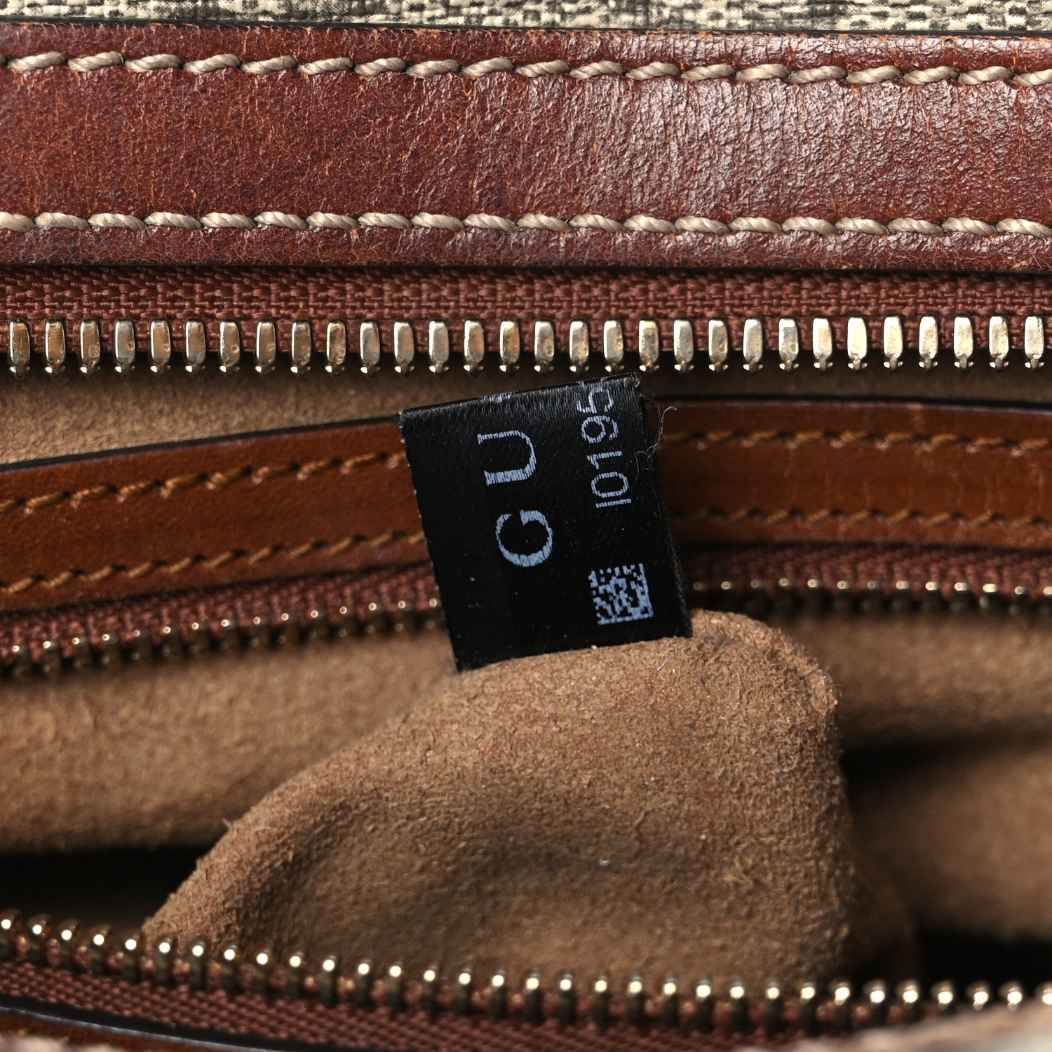 Gucci GG Supreme Monogram Cuoio Toscano Small Boston Beige Ebony Cuir 8 of 11