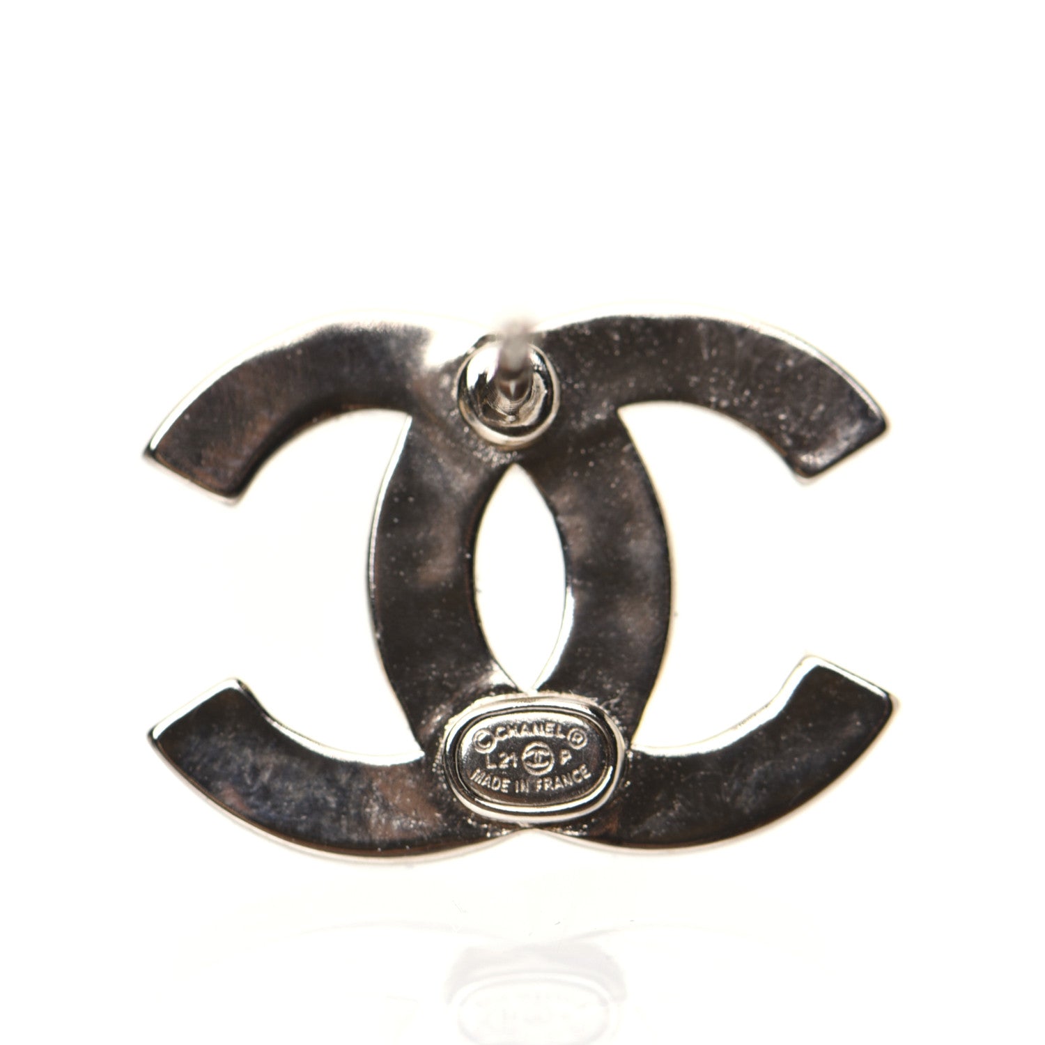 Chanel Crystal Metal CC Paris Button Stud Earrings Gold 6 of 7