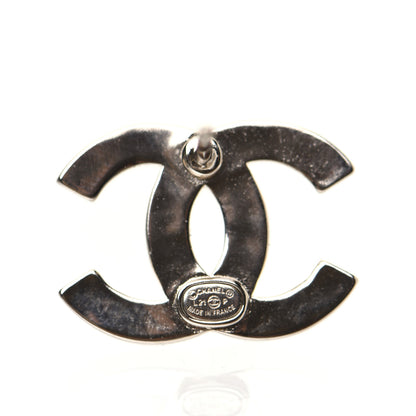Chanel Crystal Metal CC Paris Button Stud Earrings Gold 6 of 7