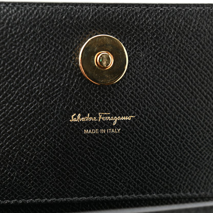 Salvatore Ferragamo Hammered Calfskin Mini Vera Bow Handle Bag Black 6 of 9