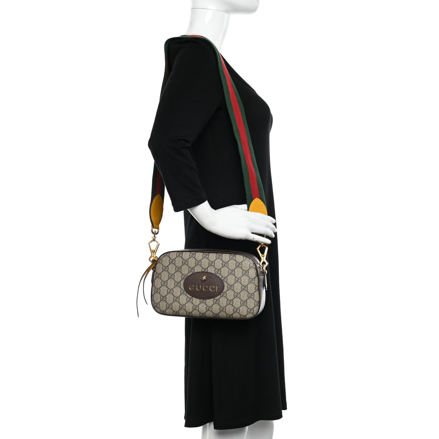 GG Supreme Monogram Web Neo Vintage Shoulder Bag Beige New Acero Crop