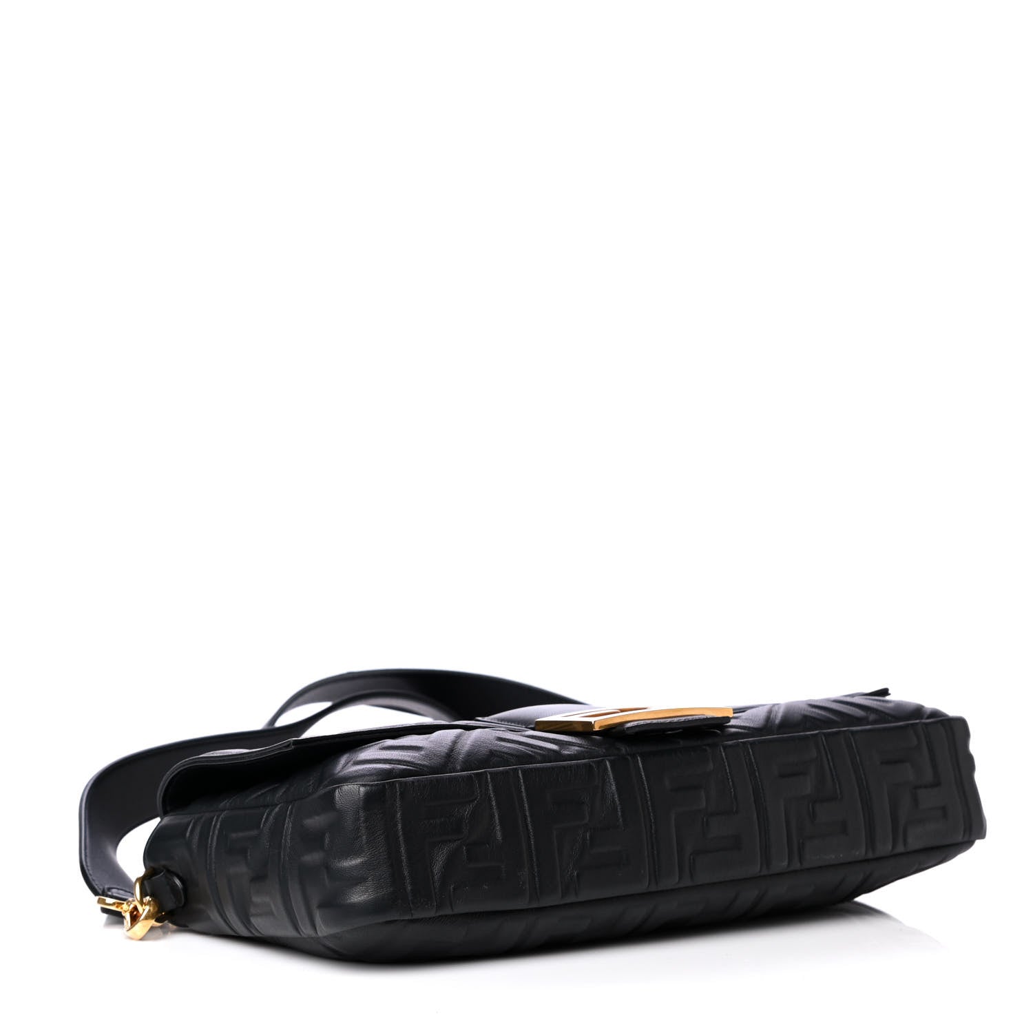 Fendi Nappa FF 1974 Embossed Large Baguette Black 5 of 8