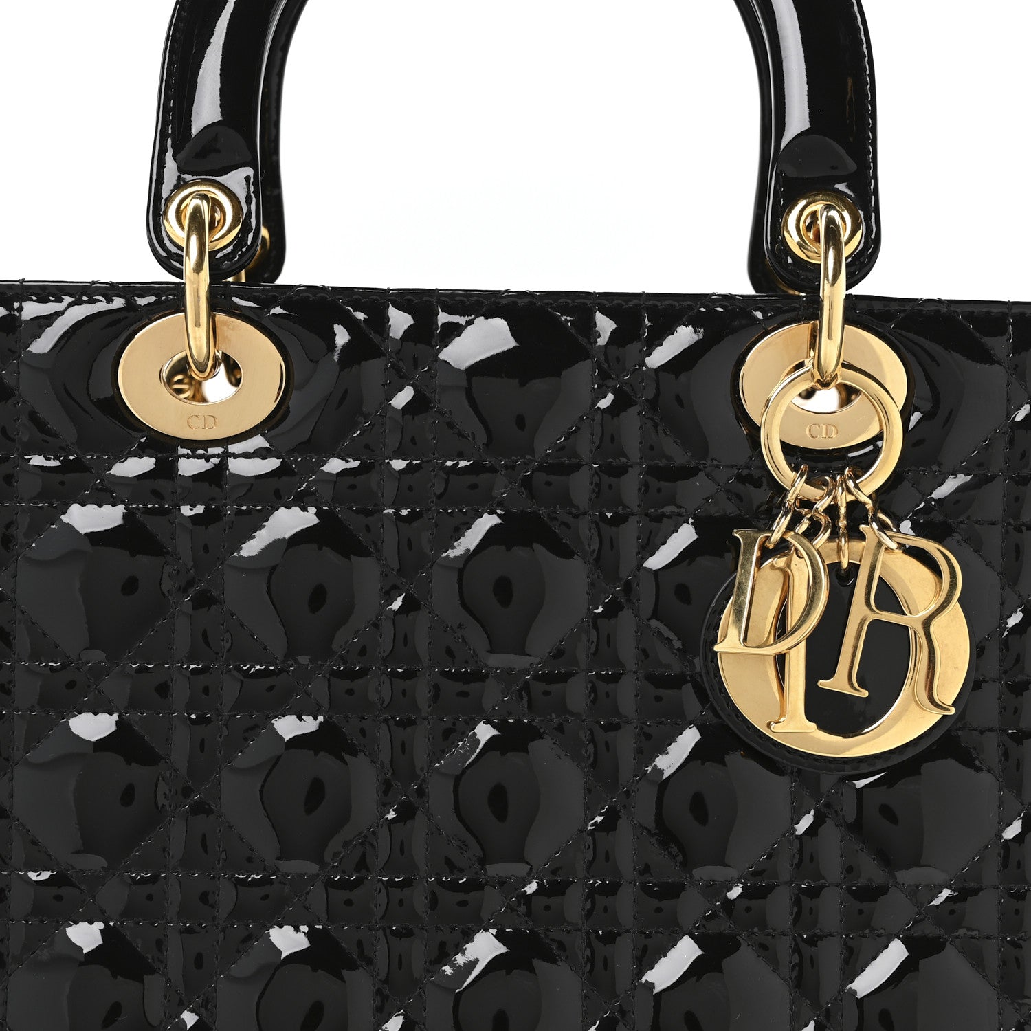 Christian Dior Patent Cannage Large Lady Dior Black 8 of 10
