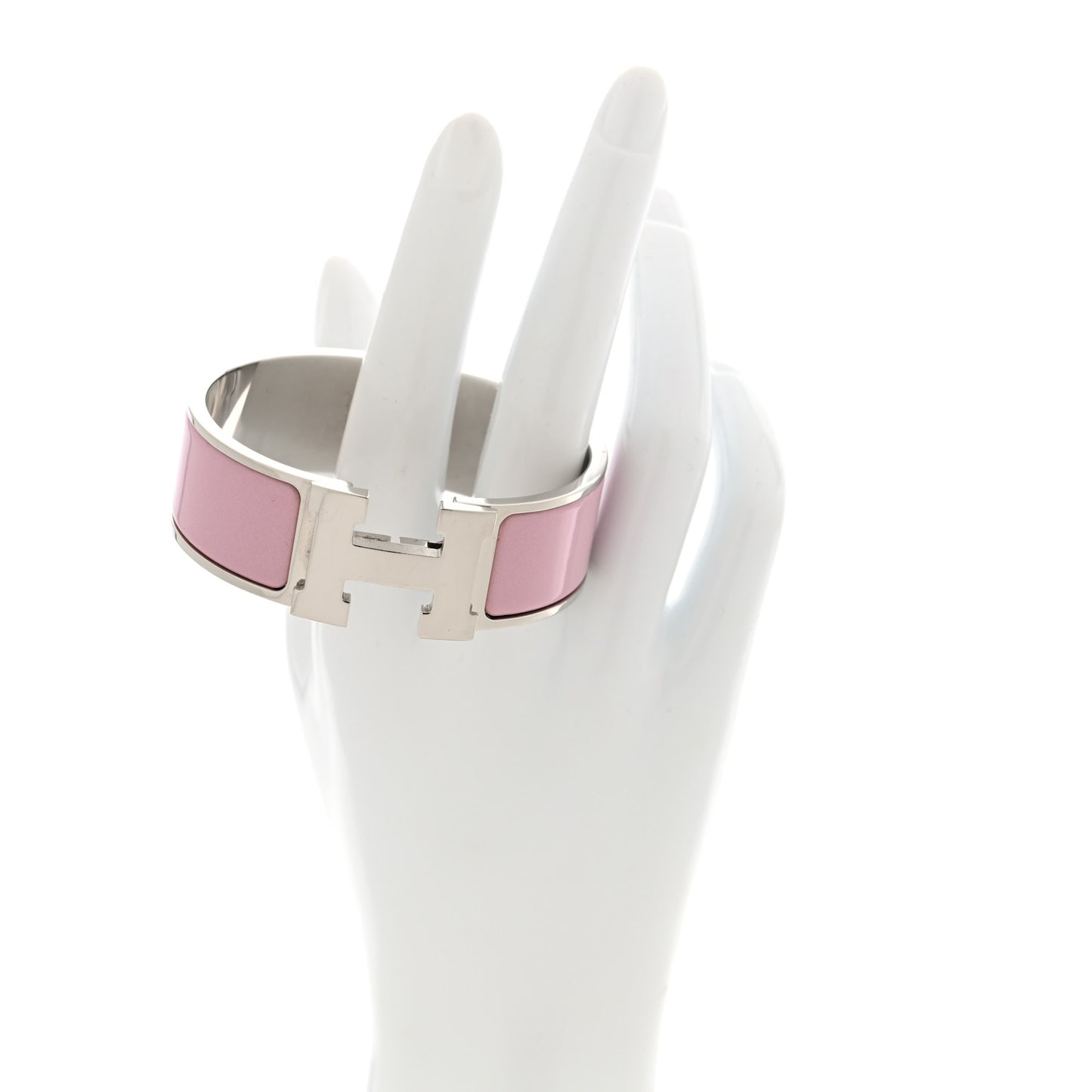 Enamel Wide Clic Clac H GM Bracelet Rose Dragee