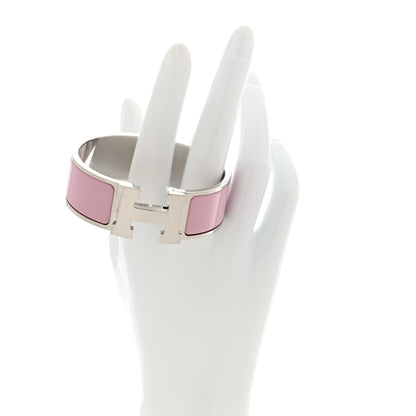 Hermes Enamel Wide Clic Clac H GM Bracelet Rose Dragee 2 of 5