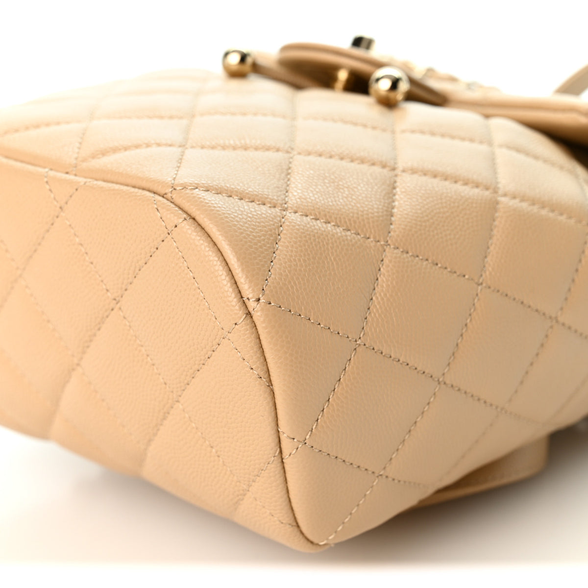 Caviar Quilted Mini Urban Spirit Backpack Beige