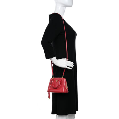 Prada Saffiano Lux Mini Promenade Tote Fuoco 2 of 15