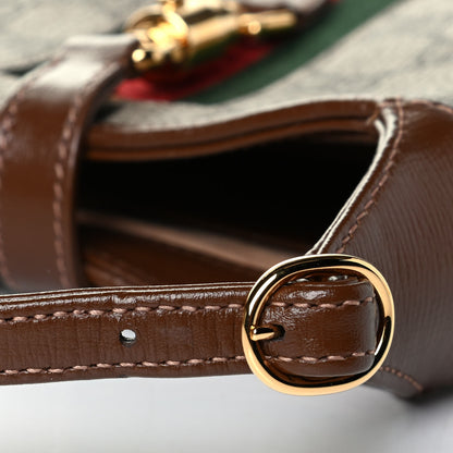 Gucci GG Supreme Monogram Azalea Calfskin Web Mini Jackie 1961 Hobo Beige Ebony Brown Sugar 6 of 6