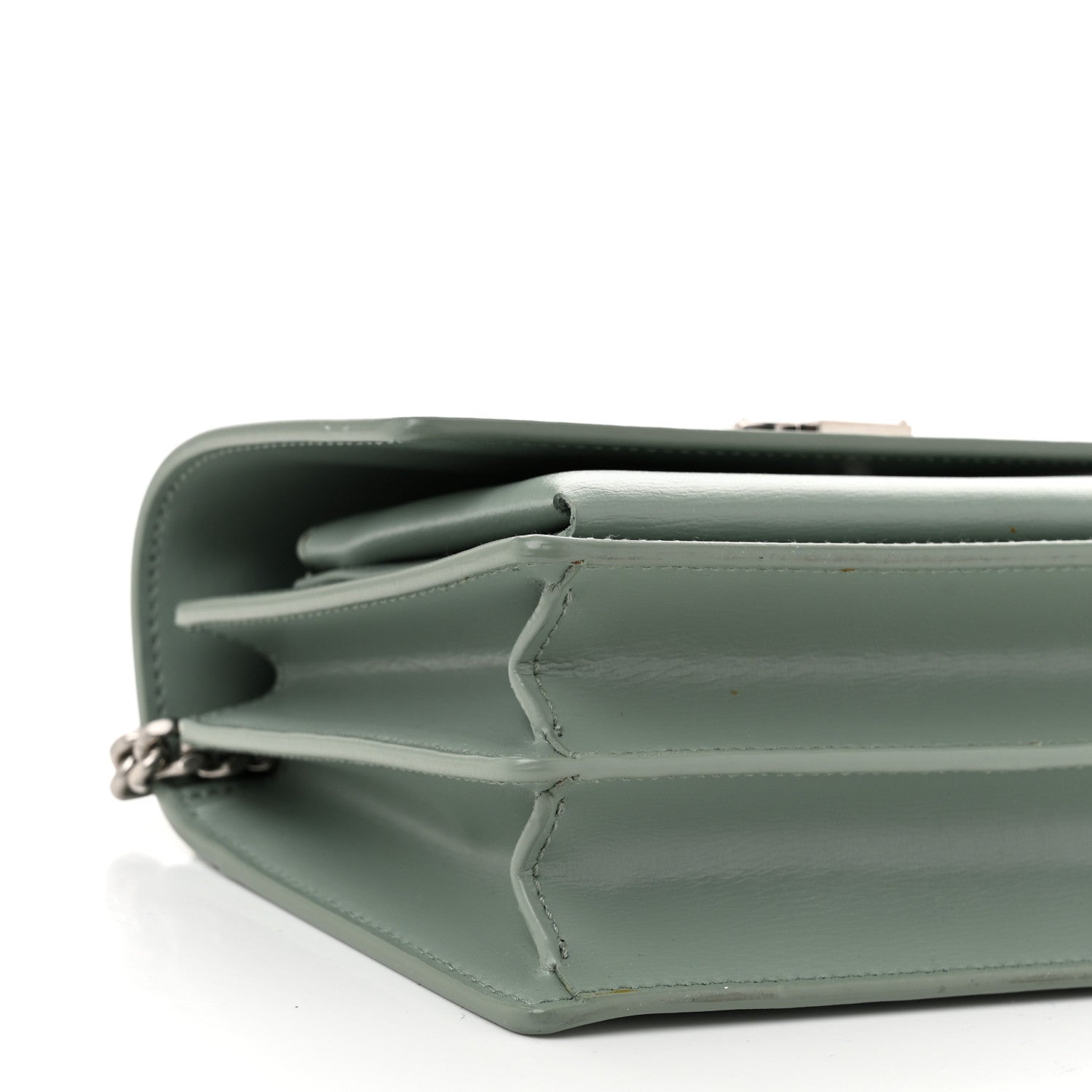 Saint Laurent Calfskin Small Monogram Sunset Vert Opaline 8 of 10