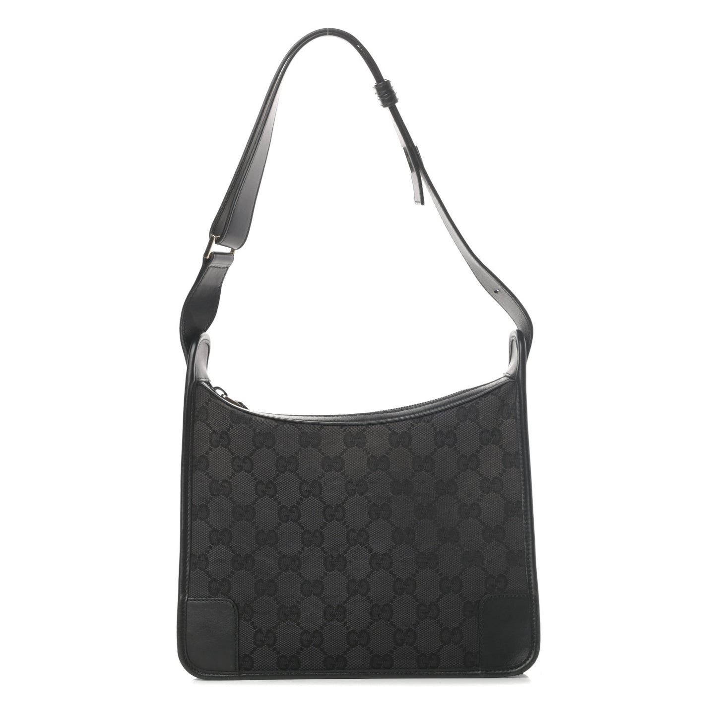 Nylon Monogram Shoulder Bag Black