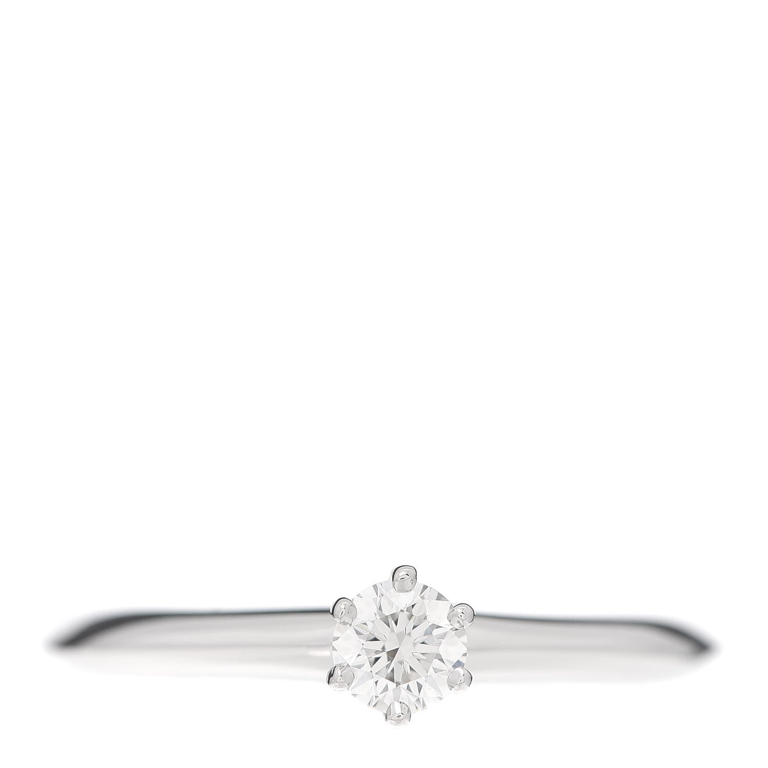 Tiffany Platinum Diamond .19ct Solitaire Engagement Ring 51 5.75 1 of 6
