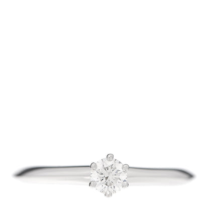 Tiffany Platinum Diamond .19ct Solitaire Engagement Ring 51 5.75 1 of 6