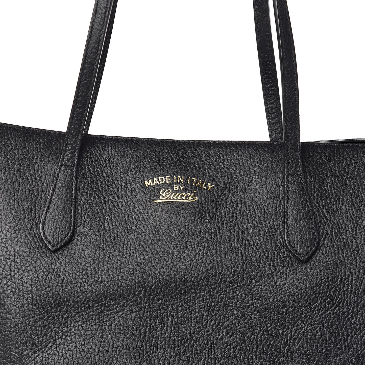 Pebbled Calfskin Medium Swing Tote Black