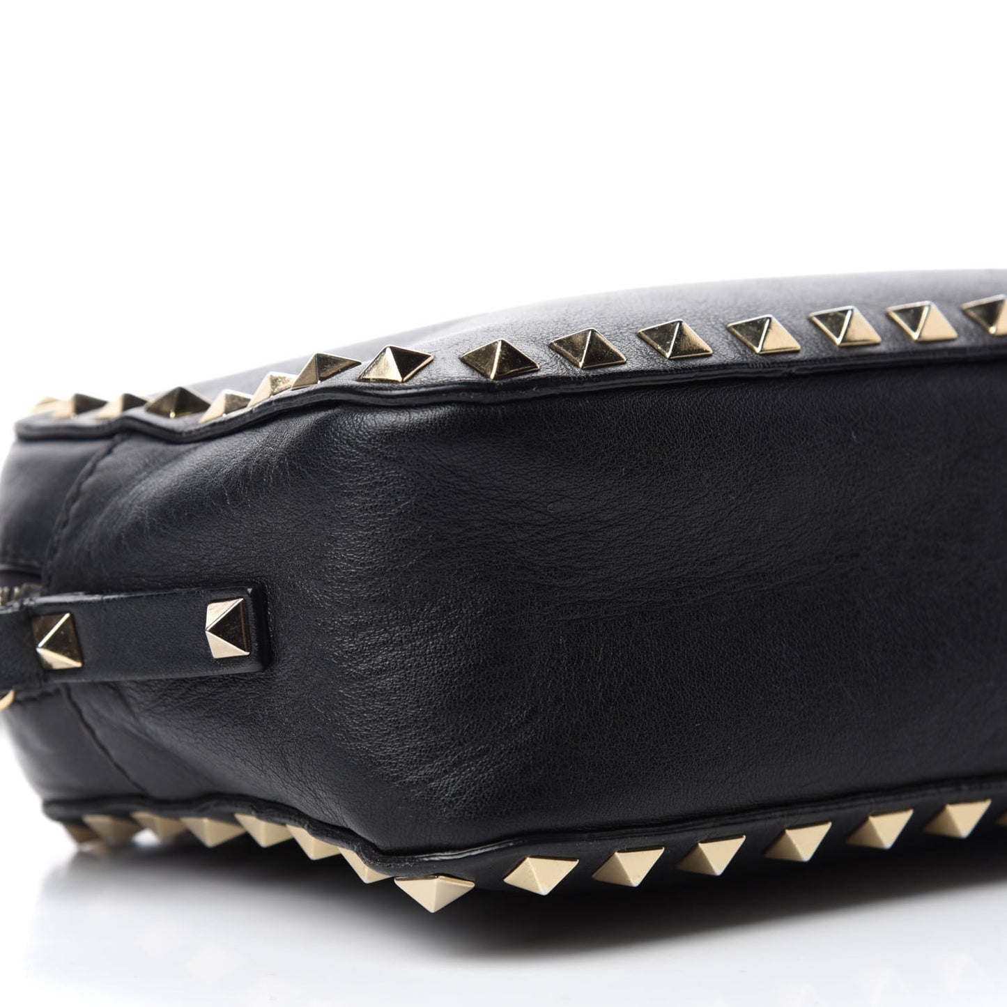 Calfskin Rockstud Camera Crossbody Bag Black