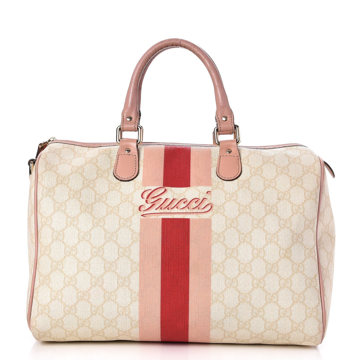 GG Plus Monogram Web Stripe Medium Joy Boston Pink