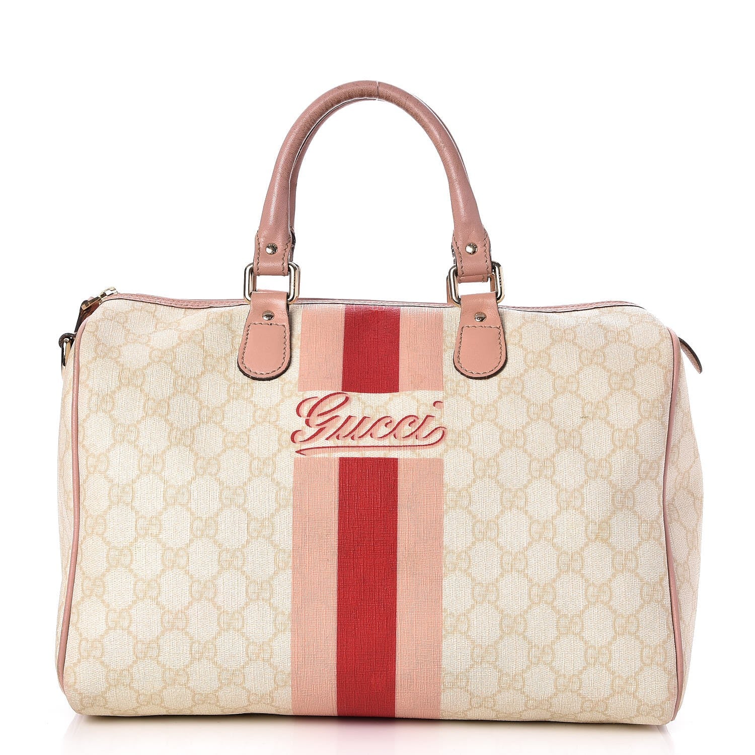 Gucci GG Plus Monogram Web Stripe Medium Joy Boston Pink 1 of 10