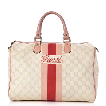Gucci GG Plus Monogram Web Stripe Medium Joy Boston Pink 1 of 10