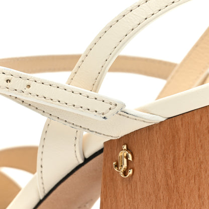 Jimmy Choo Calfskin Joya 85mm Sandals 37 Ivory 8 of 11