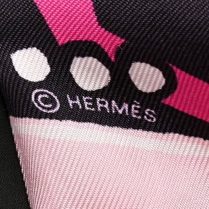 Hermes Silk Jeu de Soie Uniforme Twilly Rose Vif Black Rose 3 of 4