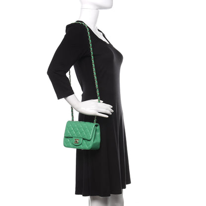 Chanel Lambskin Quilted Mini Square Flap Green 2 of 11