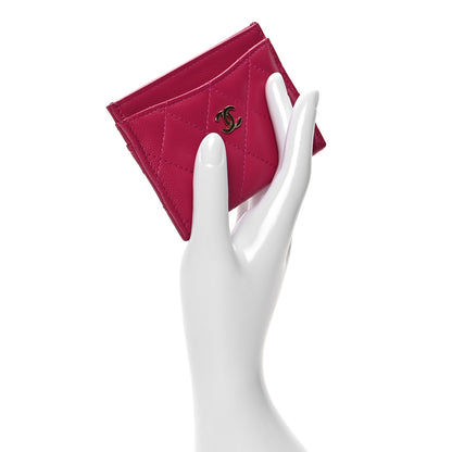 Chanel Caviar Quilted Card Holder Fuchsia 2 of 9
