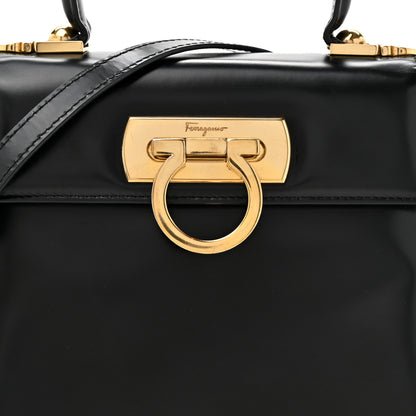 Salvatore Ferragamo Brushed Off Calfskin Small Iconic Top Handle Black 7 of 11