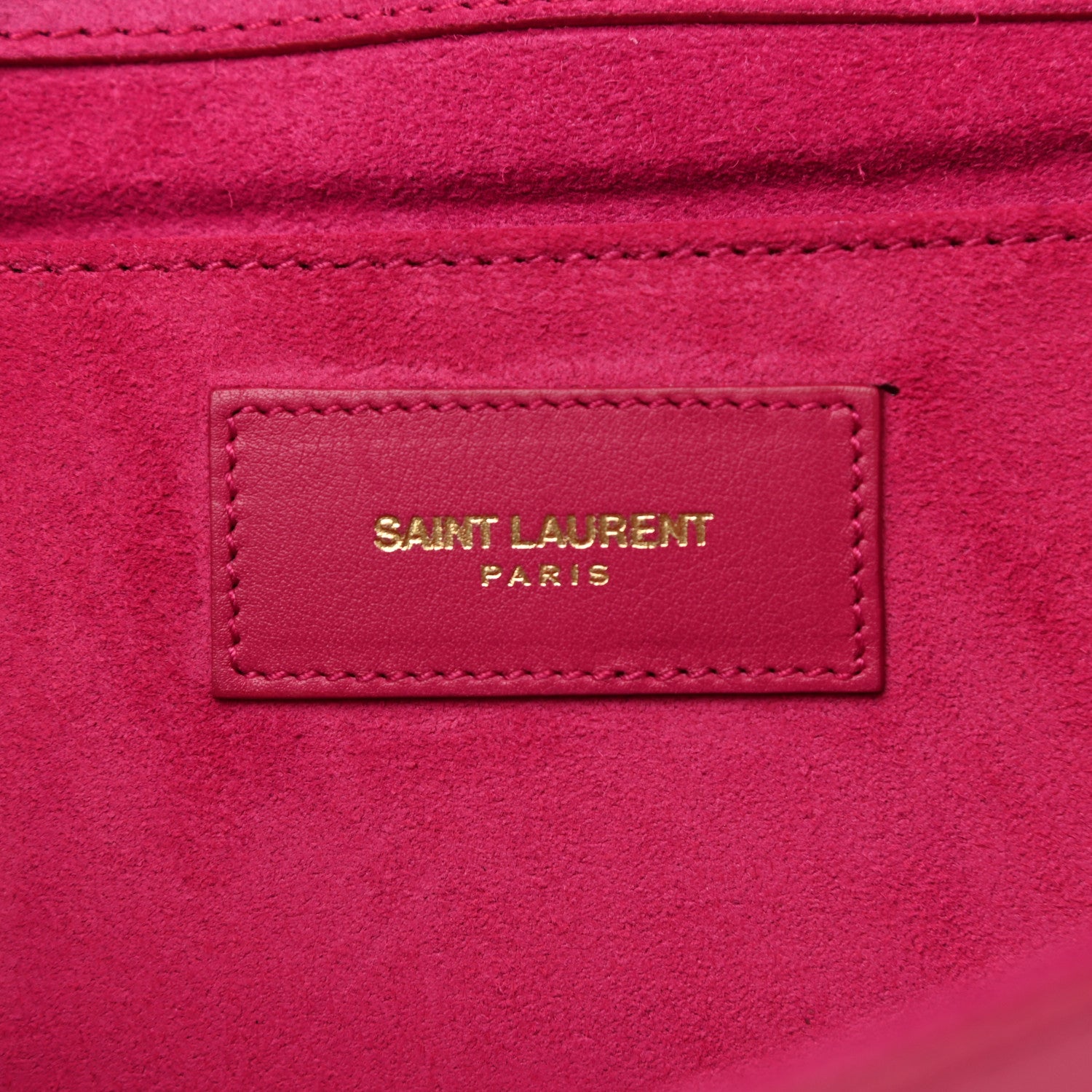 Saint Laurent Calfskin Classic Y Ligne Clutch Fuchsia 6 of 8