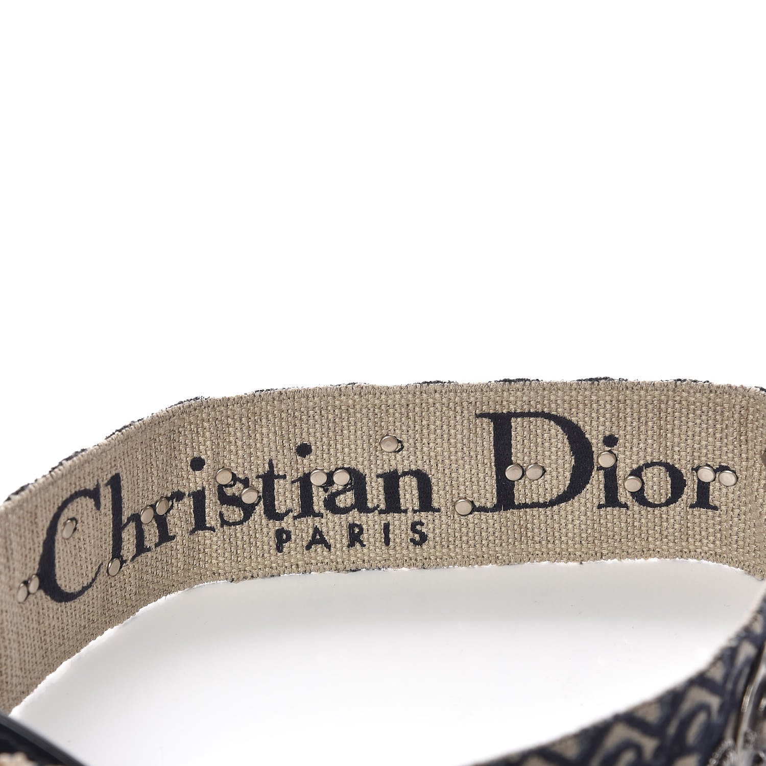 Christian Dior Oblique Studded Shoulder Strap Blue 3 of 4