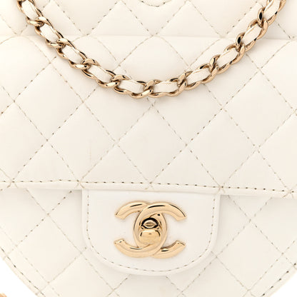 Chanel Lambskin Quilted CC In Love Heart Bag White 8 of 14