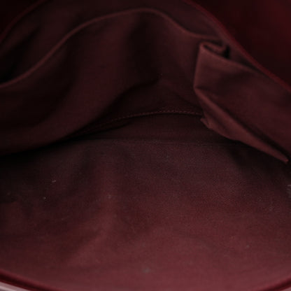 Chanel Patent Quilted Maxi Just Mademoiselle Bowling Bag Burgundy 5 of 24