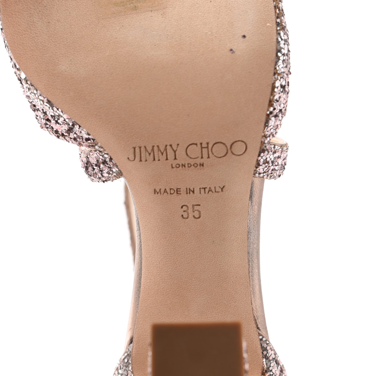 Jimmy Choo Glitter Carrie 65 Sandals 35 Natural 6 of 9