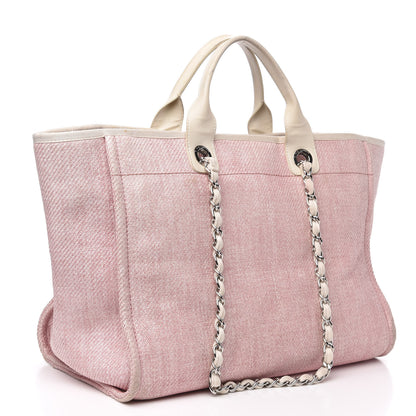 Chanel Canvas Medium Deauville Tote Pink 3 of 15