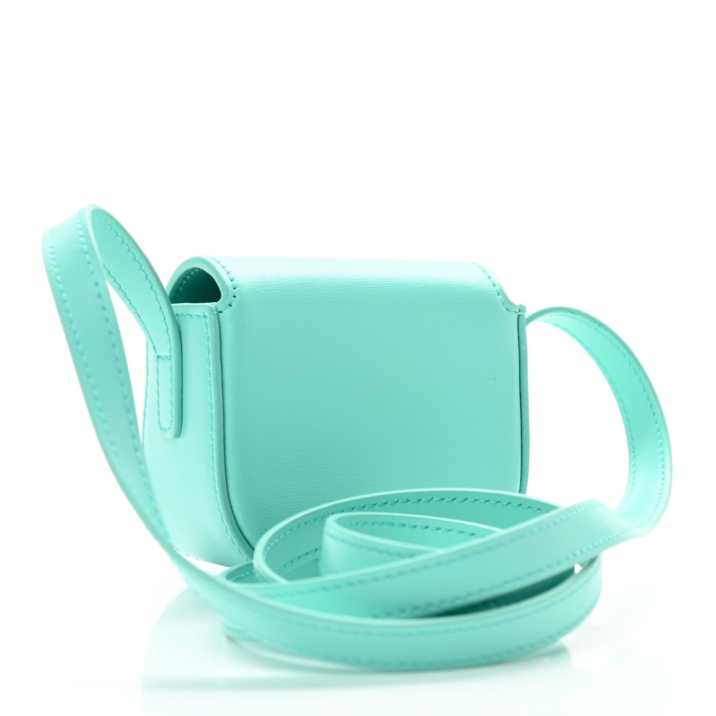 Calfskin Triomphe Airpods Case With Strap Turquoise