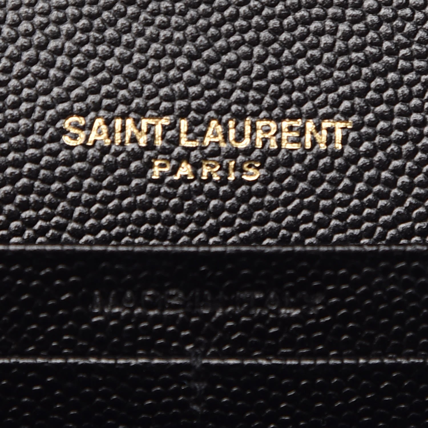 Saint Laurent Grain De Poudre Matelasse Chevron Monogram Chain Wallet Black 6 of 8