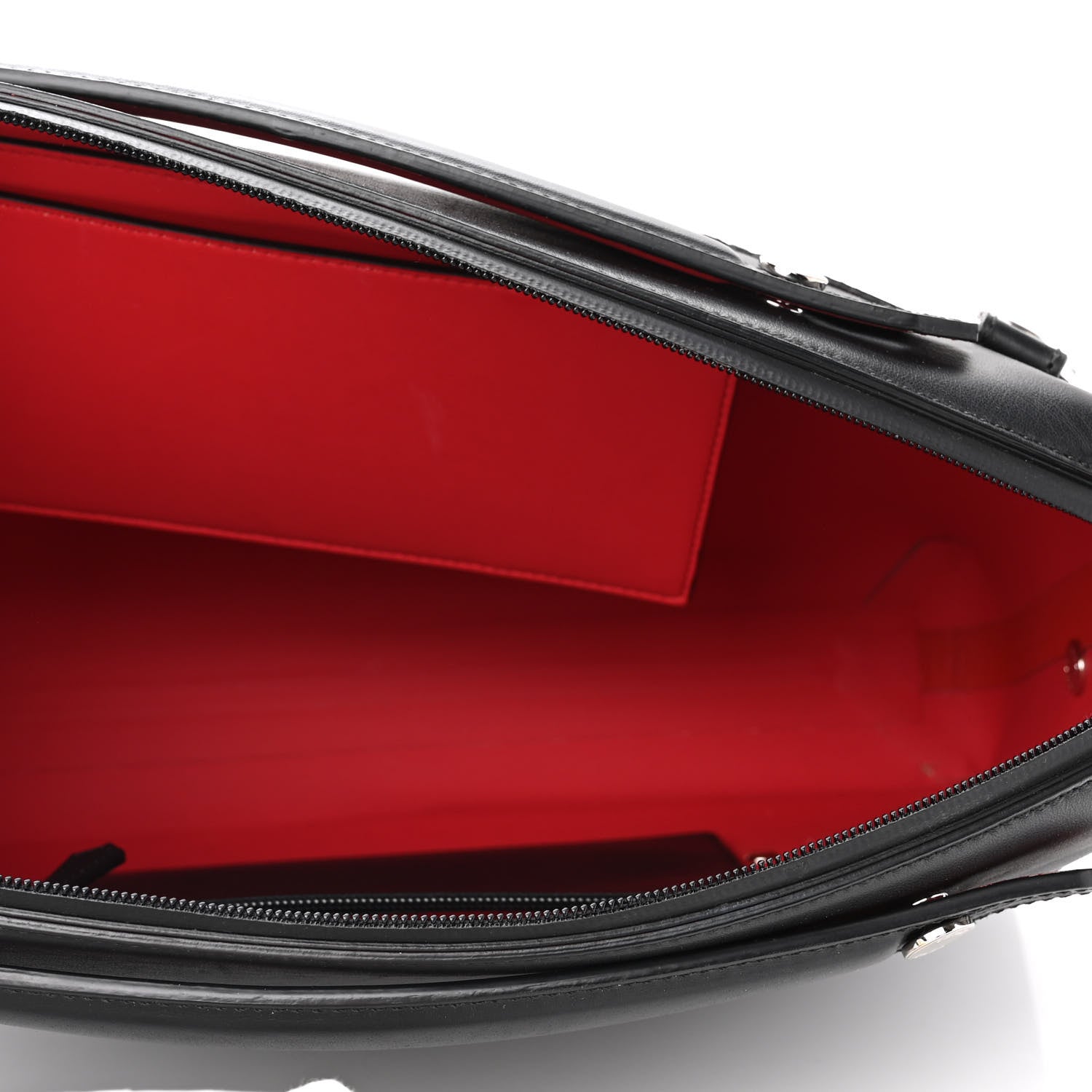 Fendi Glazed Fabric Vitello Grace Century FF 1974 Heat Sealed By The Way Messenger Bag Black Rosso 4 of 11