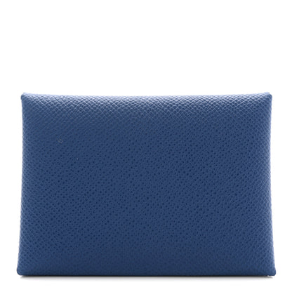 Hermes Epsom Verso Calvi Duo Card Case Bleu Tie Jaune Milton 1 of 8