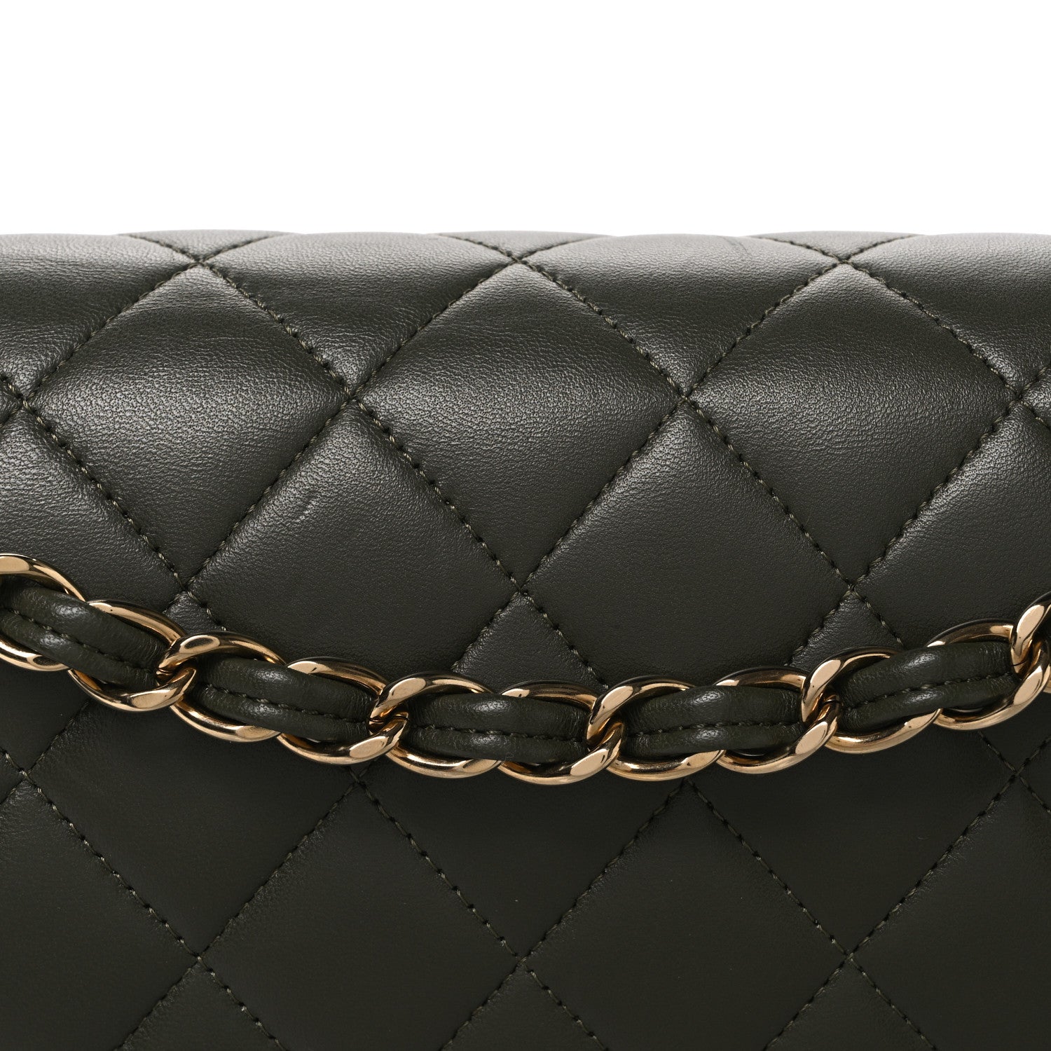 Chanel Lambskin Quilted Jumbo Double Flap Green 8 of 10