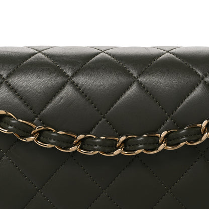 Chanel Lambskin Quilted Jumbo Double Flap Green 8 of 10