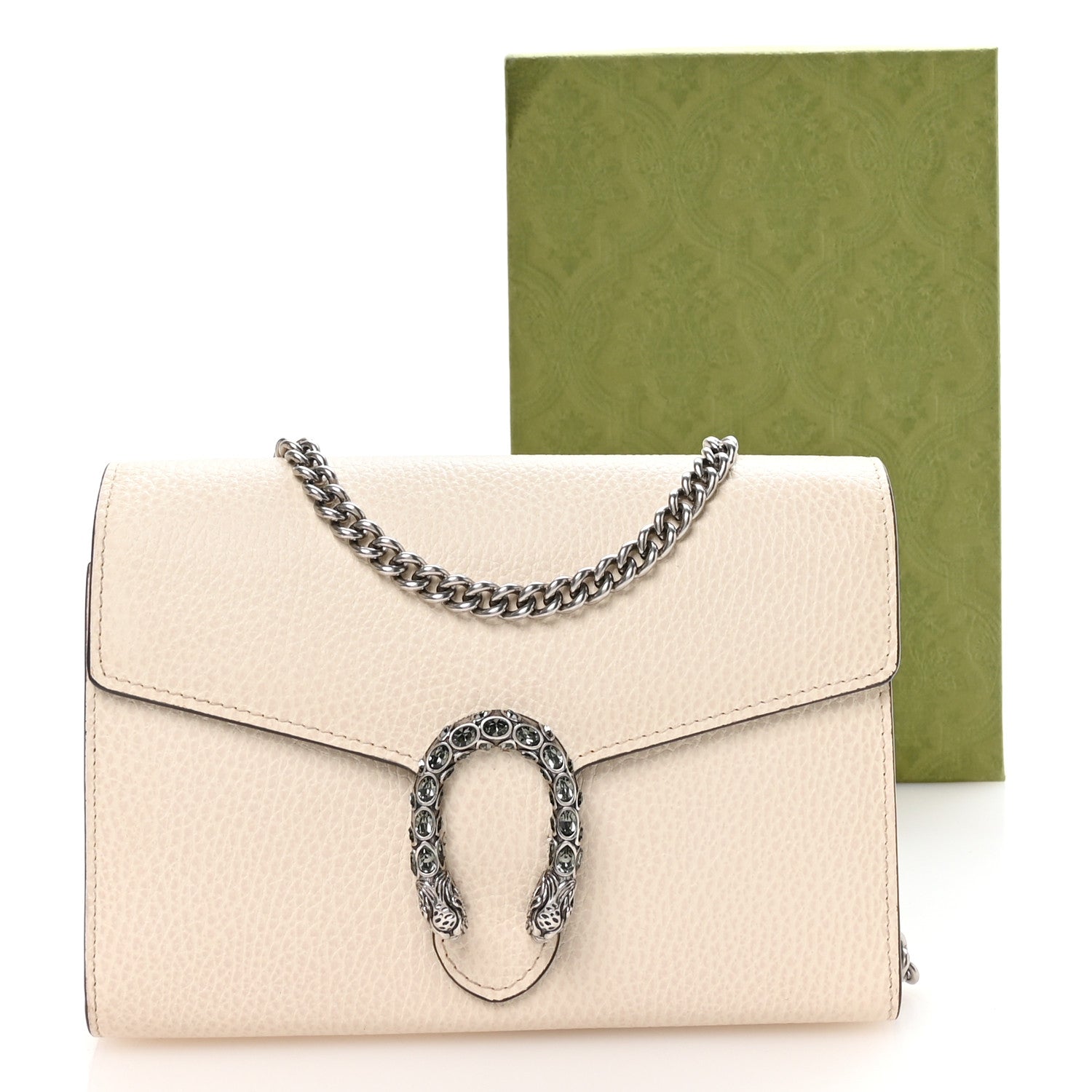 Gucci Calfskin Mini Dionysus Chain Wallet White 22 of 25