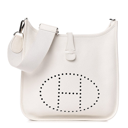 Hermes Taurillon Clemence Evelyne III PM White 1 of 11