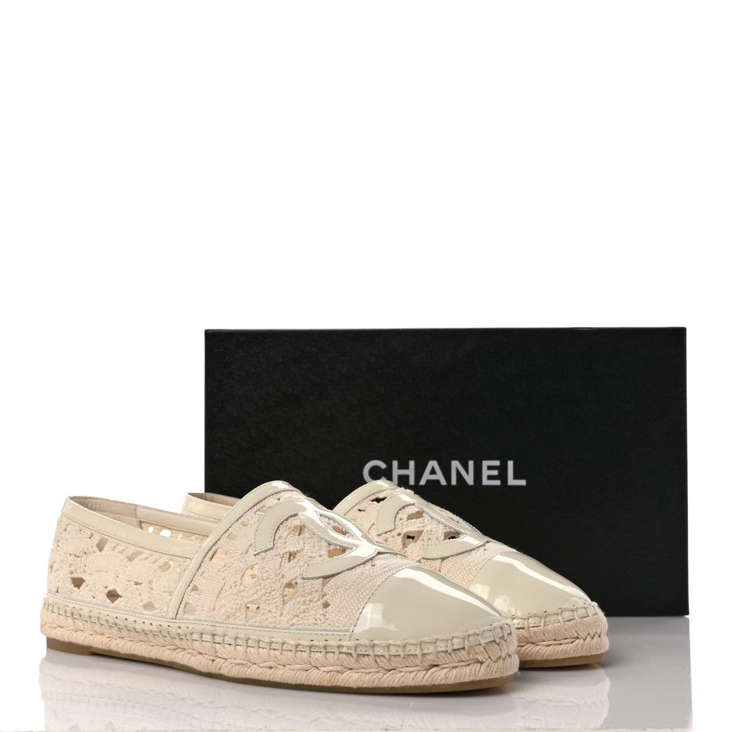 Macrame Patent CC Espadrilles 41 Beige Ivory