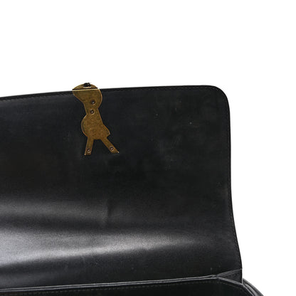 Saint Laurent Box Calfskin Monogram Medium Solferino Satchel Black 11 of 12