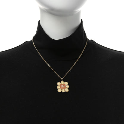 Chanel Resin CC Flower Necklace  Pink Gold 2 of 4
