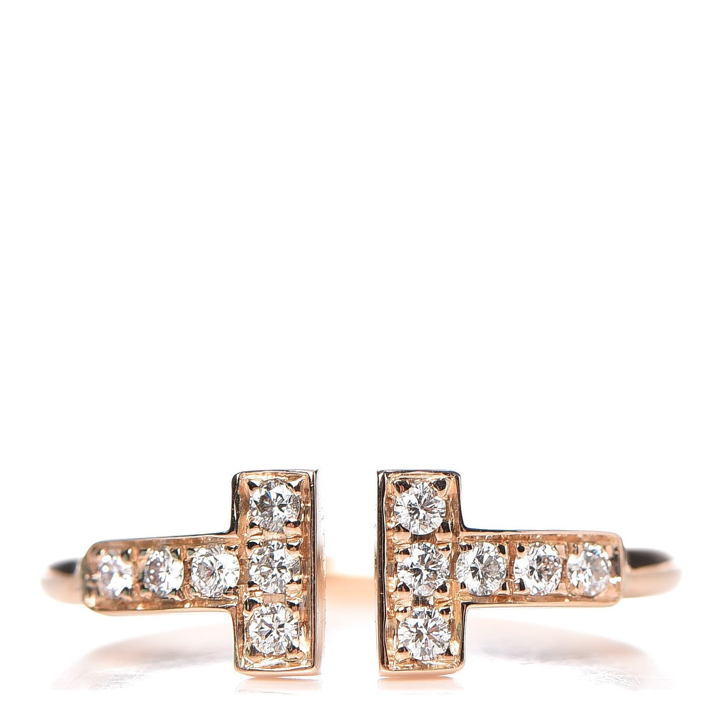 18K Rose Gold Diamond T Wire Ring 48 4.5