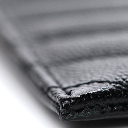 Saint Laurent Grain De Poudre Chevron Monogram Large Bill Pouch Black 9 of 17